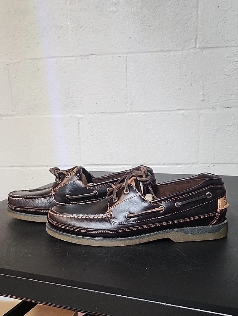 Sperry Gold Cup Men’s Dark Brown Leather Boat Shoes with Tan Accents